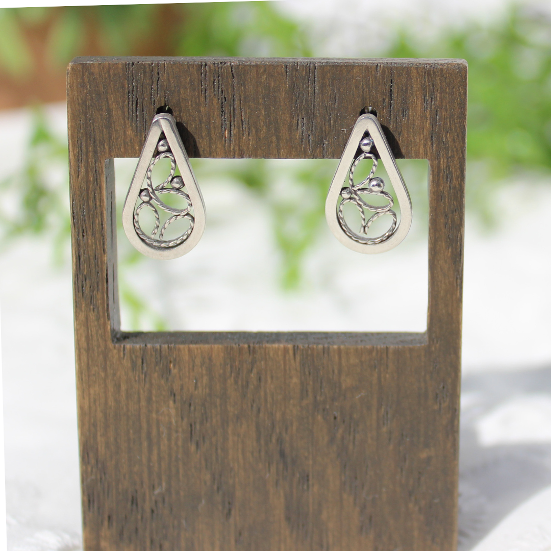 Filigree Teardrop Studs