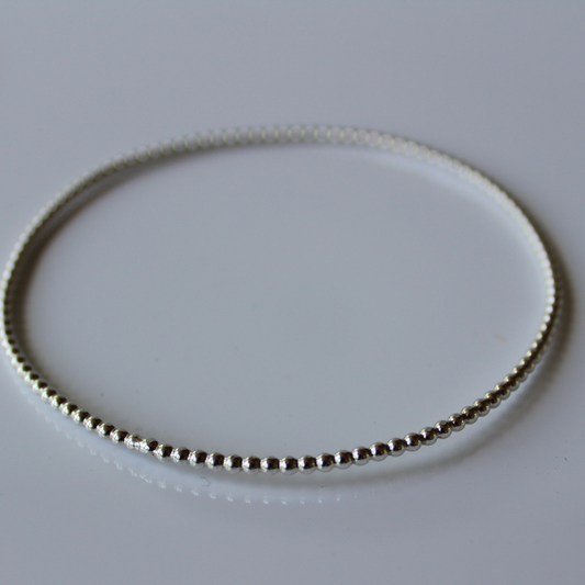 Beaded Sterling Silver Bangle